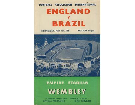 ENGLAND V BRAZIL 1956 FOOTBALL PROGRAMME