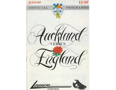 AUCKLAND V ENGLAND 1985 RUGBY PROGRAMME