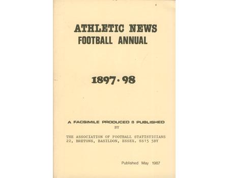 ATHLETIC NEWS FOOTBALL ANNUAL 1897-98 (FACSIMILE EDITION)