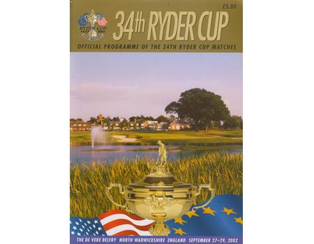 RYDER CUP 2002 (THE BELFRY) OFFICIAL PROGRAMME