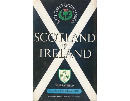SCOTLAND V IRELAND 1961 RUGBY PROGRAMME