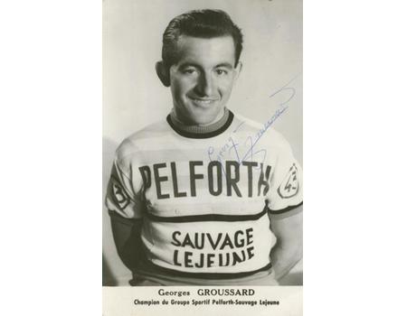 GEORGES GROUSSARD SIGNED CYCLING POSTCARD