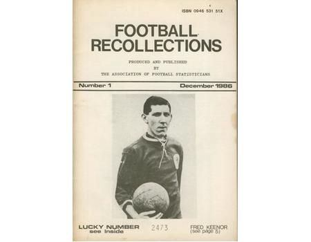 FOOTBALL RECOLLECTIONS - NUMBER 1
