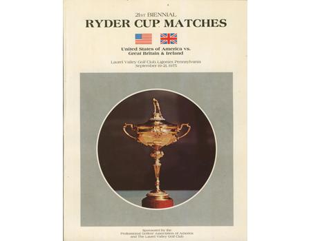 RYDER CUP 1975 (LAUREL VALLEY) OFFICIAL GOLF PROGRAMME