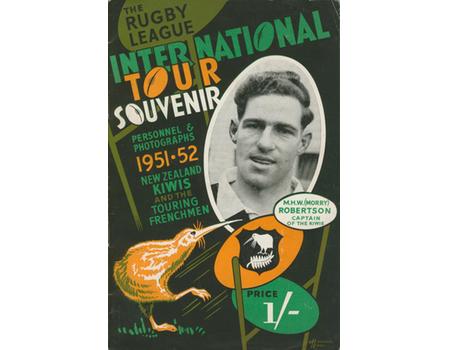 THE RUGBY LEAGUE INTERNATIONAL TOUR SOUVENIR: 1951-52 NEW ZEALAND KIWIS
