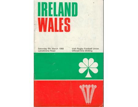IRELAND V WALES 1970 RUGBY PROGRAMME