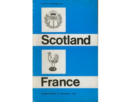 SCOTLAND V FRANCE 1972 RUGBY PROGRAMME