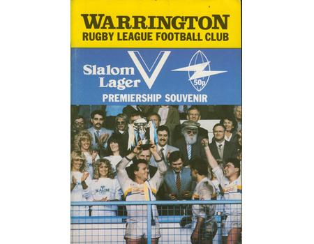 WARRINGTON RUGBY FOOTBALL CLUB PREMIERSHIP SOUVENIR 1986