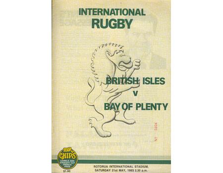 BAY OF PLENTY V BRITISH ISLES 1983 RUGBY PROGRAMME