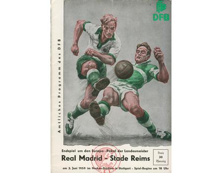 REAL MADRID V STADE REIMS 1959 (EUROPEAN CUP FINAL) FOOTBALL PROGRAMME