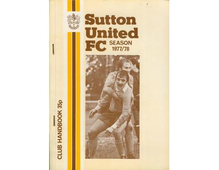 SUTTON UNITED CLUB HANDBOOK SEASON 1977/78