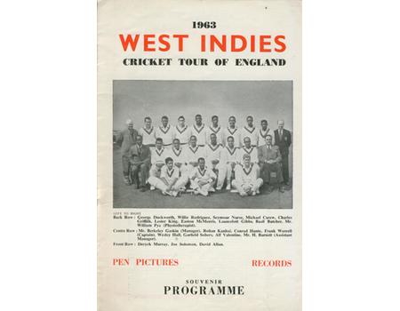WEST INDIES CRICKET TOUR OF ENGLAND 1963