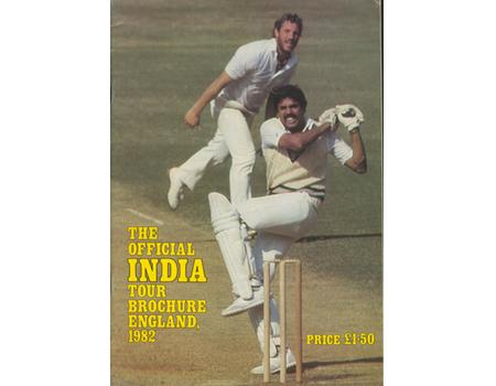 THE OFFICIAL INDIA TOUR BROCHURE ENGLAND, 1982