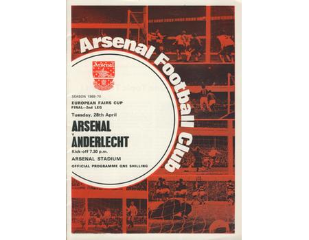 ARSENAL V ANDERLECHT 1969-70 (FAIRS CUP FINAL 2ND LEG) FOOTBALL PROGRAMME
