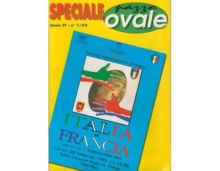ITALY V FRANCE 1993 RUGBY PROGRAMME