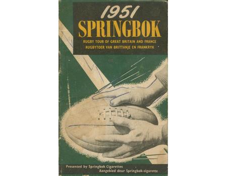 SOUTH AFRICA RUGBY TOUR OF GREAT BRITAIN AND FRANCE 1951
