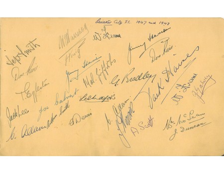 LEICESTER CITY 1947/48 AUTOGRAPH SHEET