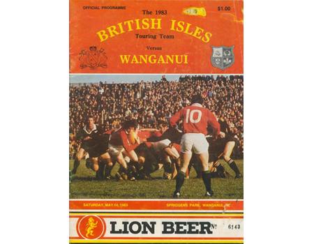 WANGANUI V BRITISH ISLES 1983 RUGBY PROGRAMME