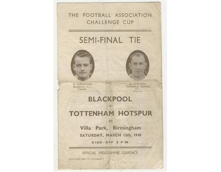 BLACKPOOL V TOTTENHAM HOTSPUR 1948 (FA CUP SEMI-FINAL) PROGRAMME