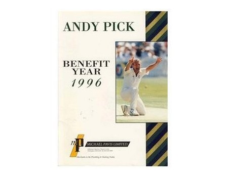 ANDY PICK (NOTTINGHAMSHIRE) 1996 CRICKET BENEFIT BROCHURE