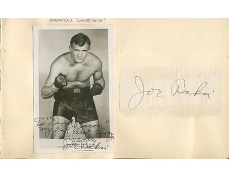 JOE BAKSI SIGNED POSTCARD AND ALBUM PAGE 1946