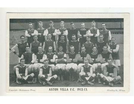 ASTON VILLA 1912-13 FOOTBALL POSTCARD