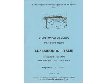 LUXEMBOURG V ITALY 1976 FOOTBALL PROGRAMME