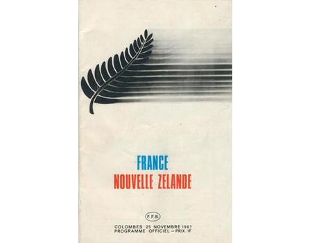 FRANCE V NEW ZEALAND 1967 RUGBY PROGRAMME