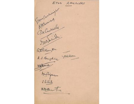 ETON RAMBLERS signed sheet 1930s