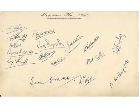 MILLWALL FOOTBALL CLUB AND HENDON FOOTBALL CLUB AUTOGRAPHS 1947 (ALBUM PAGE)
