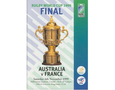 AUSTRALIA V FRANCE 1999 (WORLD CUP FINAL) RUGBY UNION PROGRAMME