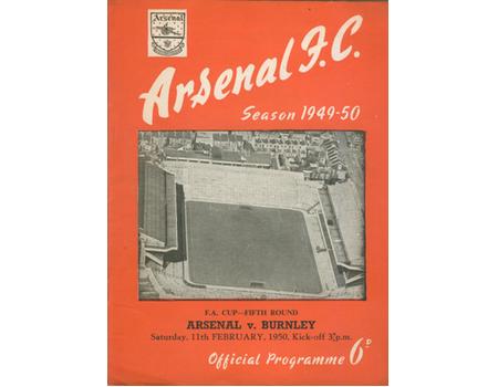 ARSENAL V BURNLEY 1949-50 (FA CUP) FOOTBALL PROGRAMME