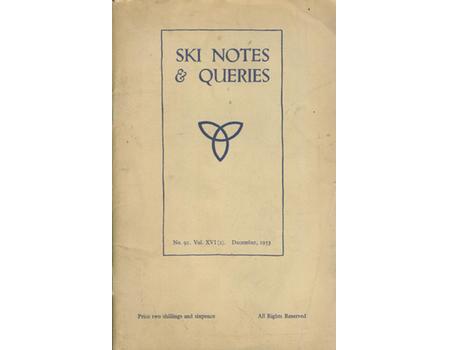 SKI NOTES AND QUERIES 1953 DECEMBER