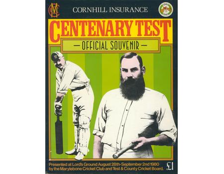 ENGLAND V AUSTRALIA (LORDS) 1980 CENTENARY TEST CRICKET PROGRAMME
