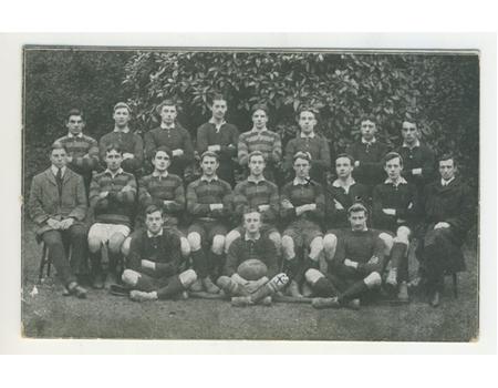 EXETER UNIVERSITY RUGBY TEAM 1911 POSTCARD