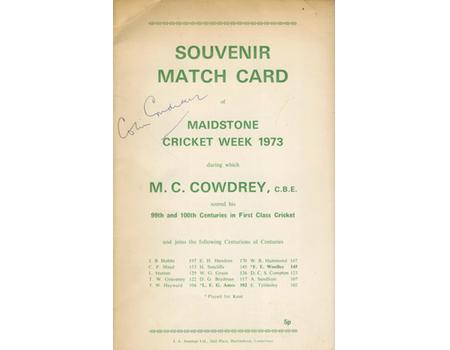 KENT V SOMERSET, KENT V SURREY 1973 (COWDREY