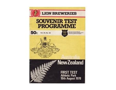 NEW ZEALAND V AUSTRALIA 1978 (1ST TEST) RUGBY PROGRAMME