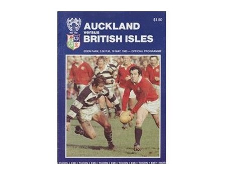 AUCKLAND V BRITISH ISLES 1983 RUGBY PROGRAMME
