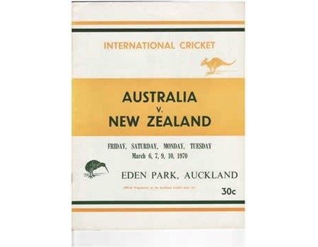 NEW ZEALAND V AUSTRALIA 1970 (EDEN PARK) CRICKET PROGRAMME