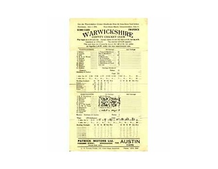 WARWICKSHIRE V NORTHAMPTONSHIRE 1936