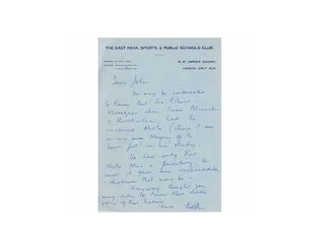 KEITH MILLER (AUSTRALIA) CRICKET LETTER