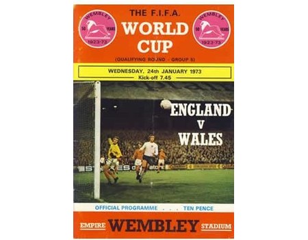 ENGLAND V WALES 1973 FOOTBALL PROGRAMME