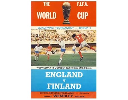 ENGLAND V FINLAND 1976 FOOTBALL PROGRAMME
