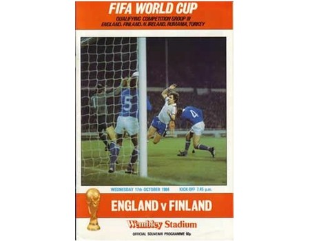 ENGLAND V FINLAND 1984 FOOTBALL PROGRAMME