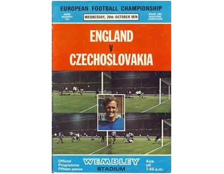 ENGLAND V CZECHOSLOVAKIA 1974 (EUROPEAN CHAMPIONSHIPS) FOOTBALL PROGRAMME