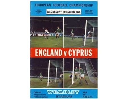 ENGLAND V CYPRUS 1975 (EUROPEAN CHAMPIONSHIPS) FOOTBALL PROGRAMME