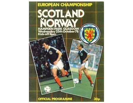 SCOTLAND V NORWAY 1978 (EUROPEAN CHAMPIONSHIPS) FOOTBALL PROGRAMME