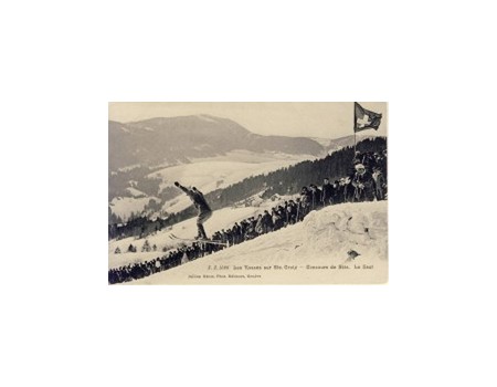 LES RASSES SUR STE. CROIX - CONCOURS DE SKIS. LE SAUT (SWITZ.) postcard
