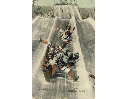 TOBOGGANING - THE SPILL (postcard)