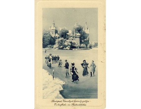 BUDSPEST, VAROSLIGETI KORCSOLAPALYA - EISLAUFBAHN IM STADTWALDCHEN (HUNGARY) postcard